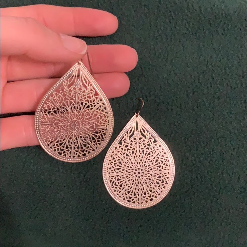 Stunning large silver teardrop earrings!
